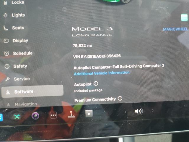 Photo 9 from auction – 2019 TESLA MODEL 3 with VIN 5YJ3E1EA0KF356426