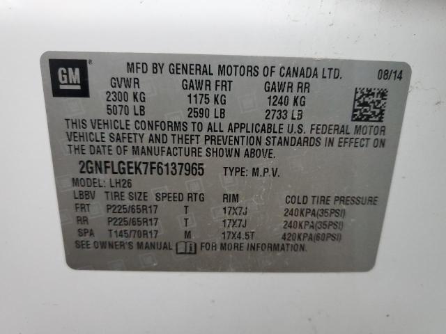 Фото 14 с аукциона – 2015 CHEVROLET EQUINOX LT с VIN 2GNFLGEK7F6137965