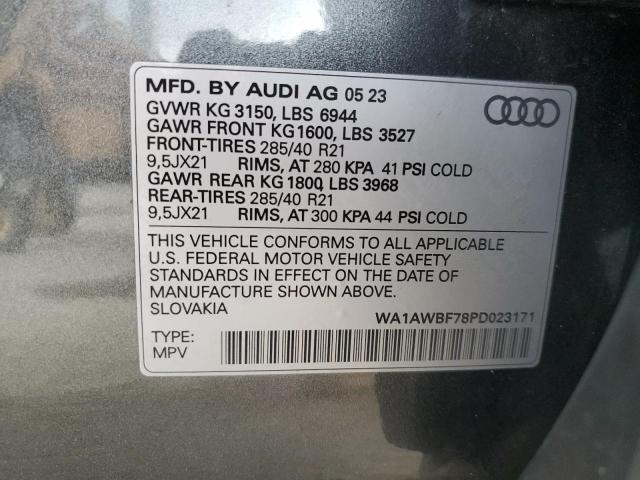 Photo 14 from auction – 2023 AUDI SQ7 PREMIU with VIN WA1AWBF78PD023171
