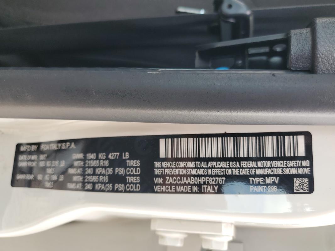 Photo 14 from auction – 2017 JEEP RENEGADE S with VIN ZACCJAAB0HPF82767