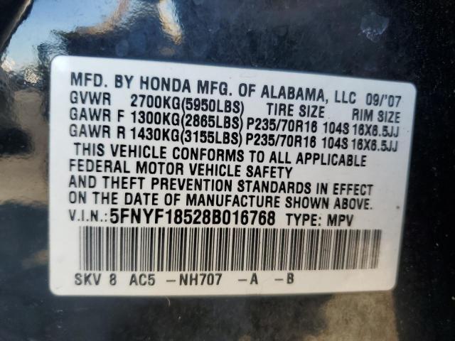 Foto 14 de la subasta – 2008 HONDA PILOT EXL con VIN 5FNYF18528B016768