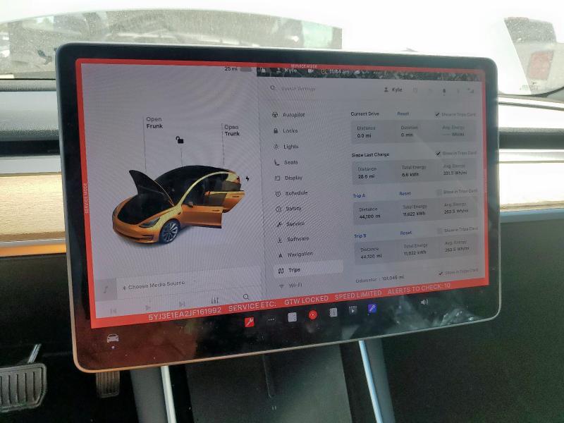 Photo 9 from auction – 2018 TESLA MODEL 3 with VIN 5YJ3E1EA2JF161992