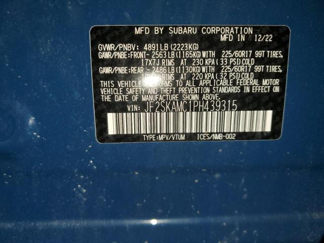 Photo 14 from auction – 2023 SUBARU FORESTER W with VIN JF2SKAMC1PH439315