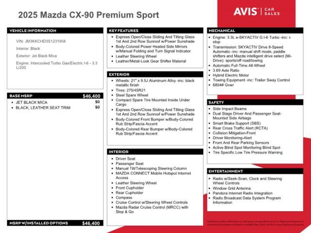 Photo 13 from auction – 2025 MAZDA CX-90 PREM with VIN JM3KKCHD3S1231958