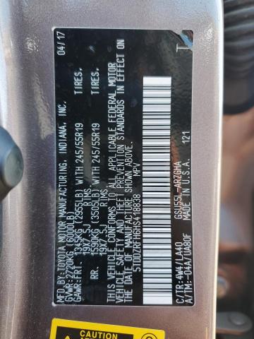Photo 14 from auction – 2017 TOYOTA HIGHLANDER with VIN 5TDDZRFH6HS418838