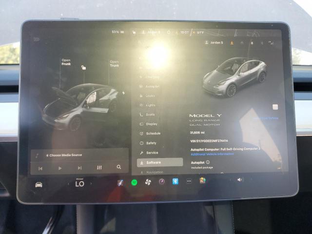 Photo 9 from auction – 2021 TESLA MODEL Y with VIN 5YJYGDEE0MF274414
