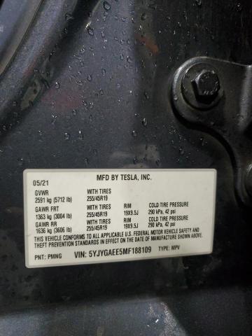 Zdjęcie 14 z aukcji – 2021 TESLA MODEL Y z VIN 5YJYGAEE5MF188109
