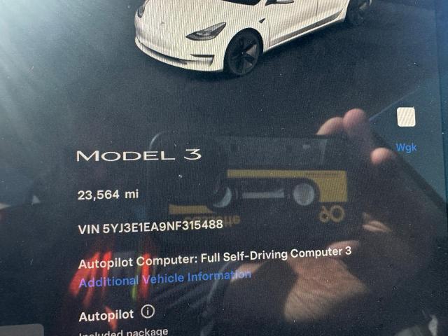 Photo 9 from auction – 2022 TESLA MODEL 3 with VIN 5YJ3E1EA9NF315488