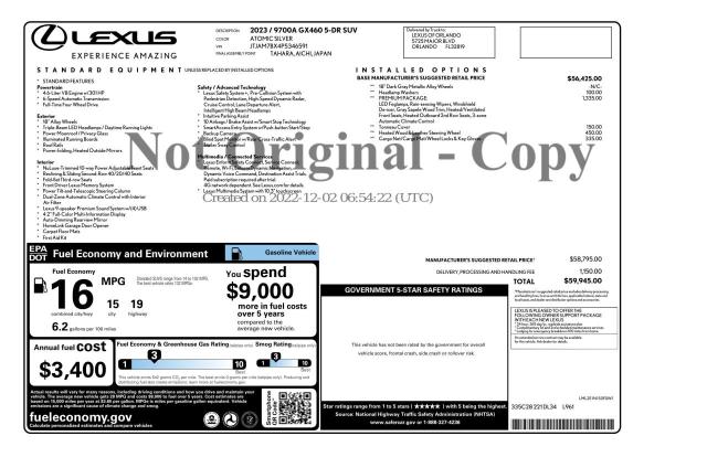 Photo 10 from auction – 2023 LEXUS GX 460 with VIN JTJAM7BX4P5346591