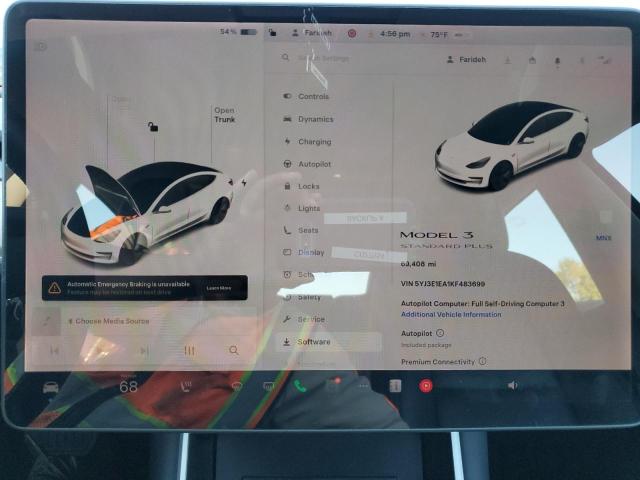 Photo 9 from auction – 2019 TESLA MODEL 3 with VIN 5YJ3E1EA1KF483699
