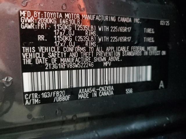Photo 14 from auction – 2025 TOYOTA RAV4 LE with VIN 2T3G1RFV8SW522246