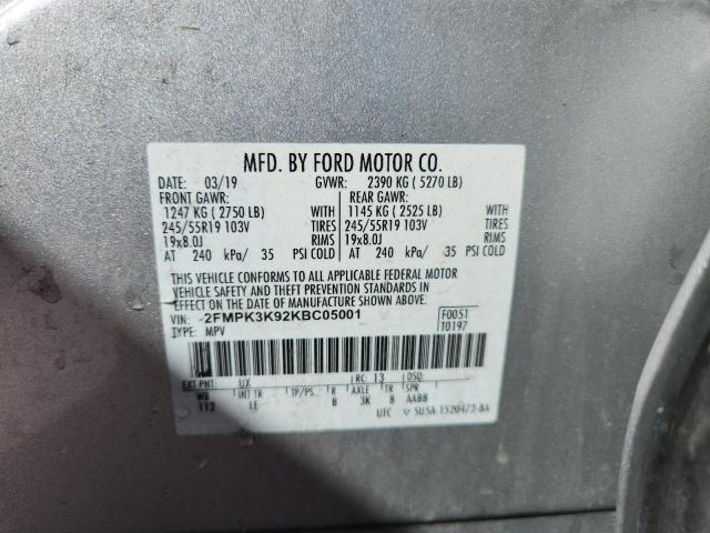 Photo 14 from auction – 2019 FORD EDGE with VIN 2FMPK3K92KBC05001