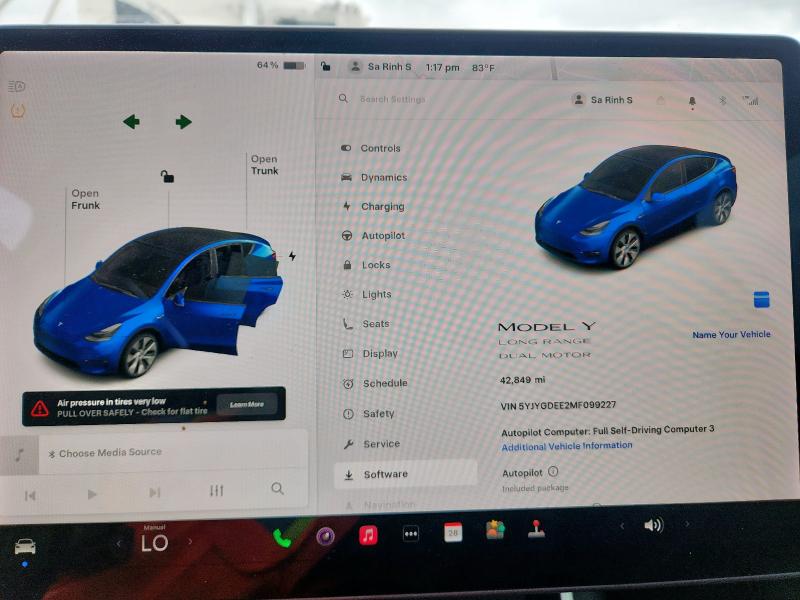 Photo 9 from auction – 2021 TESLA MODEL Y with VIN 5YJYGDEE2MF099227
