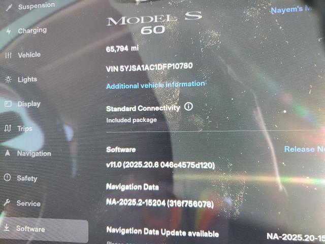 Photo 9 from auction – 2013 TESLA MODEL S with VIN 5YJSA1AC1DFP10780