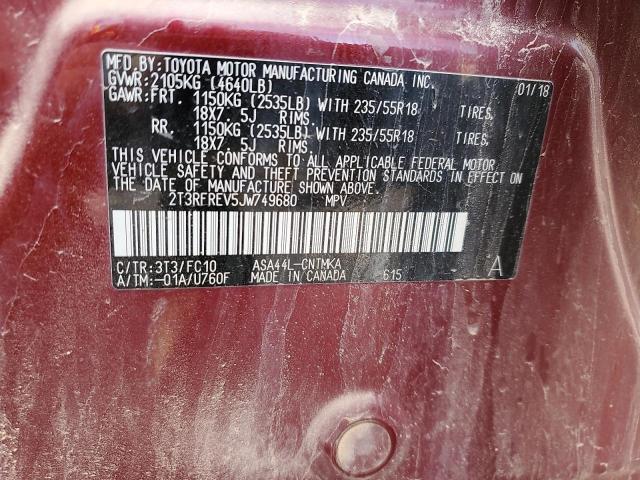 Photo 14 from auction – 2018 TOYOTA RAV4 ADVEN with VIN 2T3RFREV5JW749680