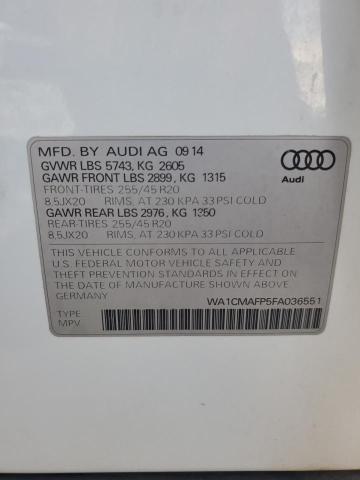 Photo 14 from auction – 2015 AUDI Q5 TDI PREMIUM PLUS with VIN WA1CMAFP5FA036551