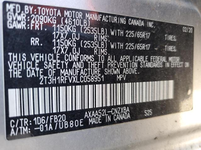 Photo 14 from auction – 2020 TOYOTA RAV4 LE with VIN 2T3H1RFVXLC058951