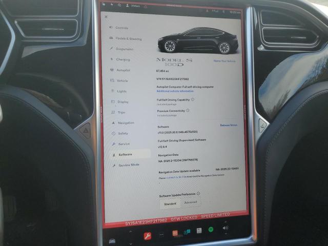 Photo 9 from auction – 2017 TESLA MODEL S with VIN 5YJSA1E23HF217982