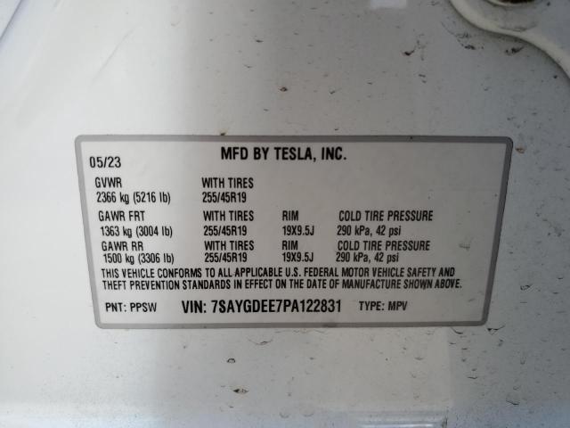 Photo 14 from auction – 2023 TESLA MODEL Y with VIN 7SAYGDEE7PA122831