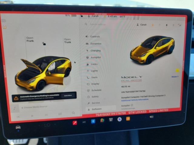 Фото 9 с аукциона – 2023 TESLA MODEL Y с VIN 7SAYGDEF7PF776756
