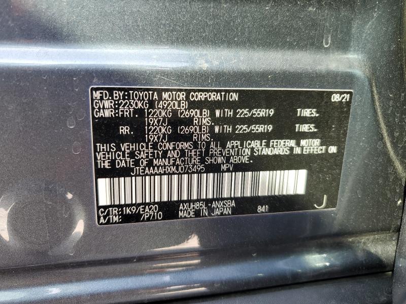 Photo 14 from auction – 2021 TOYOTA VENZA LE with VIN JTEAAAAHXMJ073495