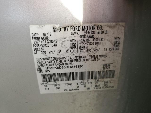 Photo 14 from auction – 2013 FORD EXPLORER X with VIN 1FM5K8D86DGA86180