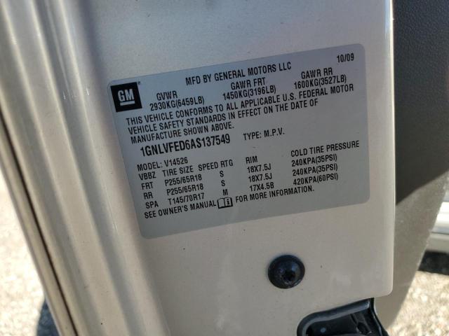 Photo 14 from auction – 2010 CHEVROLET TRAVERSE L with VIN 1GNLVFED6AS137549