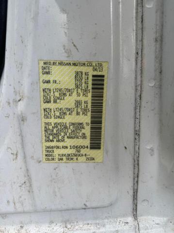 Photo 10 from auction – 2013 NISSAN NV 1500 with VIN 1N6BF0KL4DN 10600