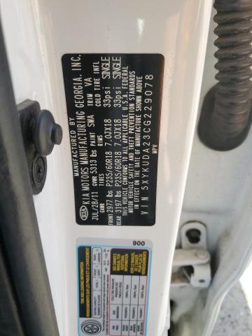 Photo 14 from auction – 2012 KIA SORENTO EX with VIN 5XYKUDA23CG229078