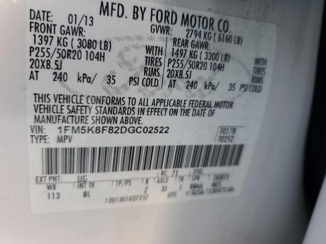 Photo 14 from auction – 2013 FORD EXPLORER LIMITED with VIN 1FM5K8F82DGC02522