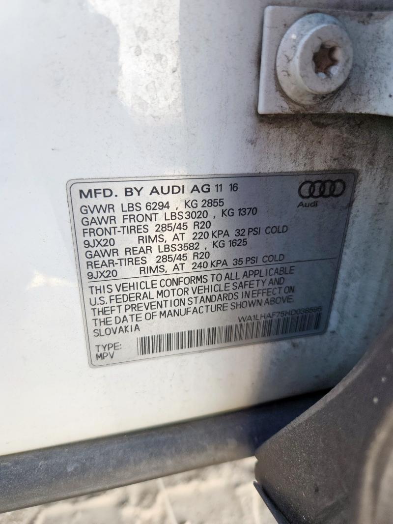 Photo 14 from auction – 2017 AUDI Q7 PREMIUM with VIN WA1LHAF75HD038595