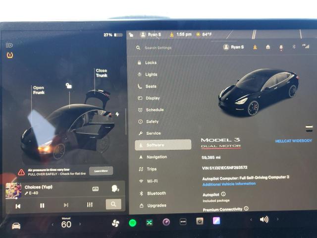 Photo 9 from auction – 2022 TESLA MODEL 3 with VIN 5YJ3E1EC5NF293572