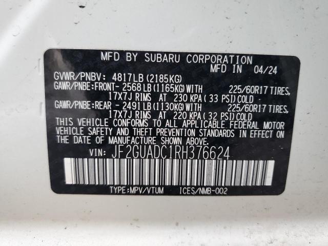 Photo 14 from auction – 2024 SUBARU CROSSTREK with VIN JF2GUADC1RH376624