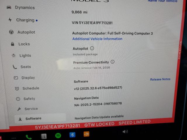 Photo 9 from auction – 2023 TESLA MODEL 3 with VIN 5YJ3E1EA1PF713281