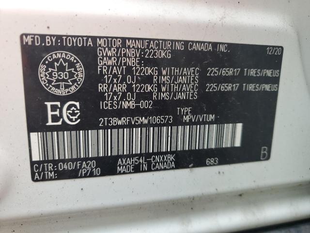 Photo 14 from auction – 2021 TOYOTA RAV4 LE with VIN 2T3BWRFV5MW106573