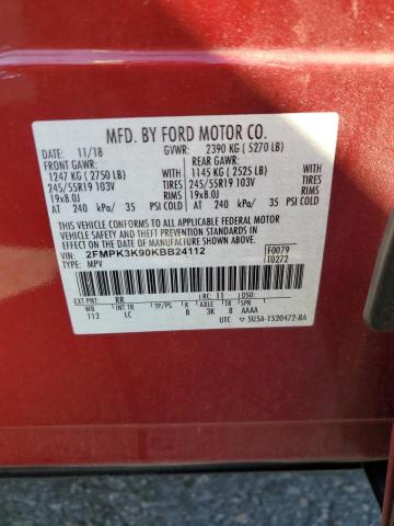 Photo 14 from auction – 2019 FORD EDGE TITAN with VIN 2FMPK3K90KBB24112