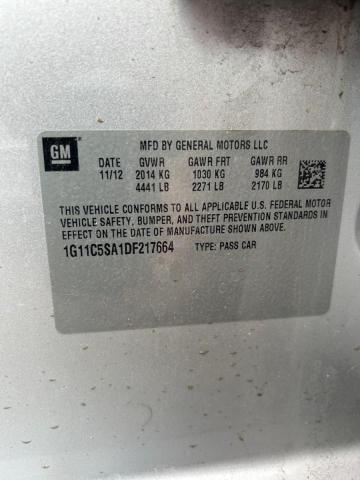 Photo 10 from auction – 2013 CHEV MALIBU 1LT with VIN 1G11C5SA1DF217664