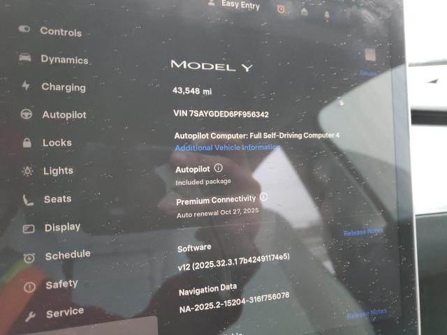 Photo 9 from auction – 2023 TESLA MODEL Y with VIN 7SAYGDED6PF956342