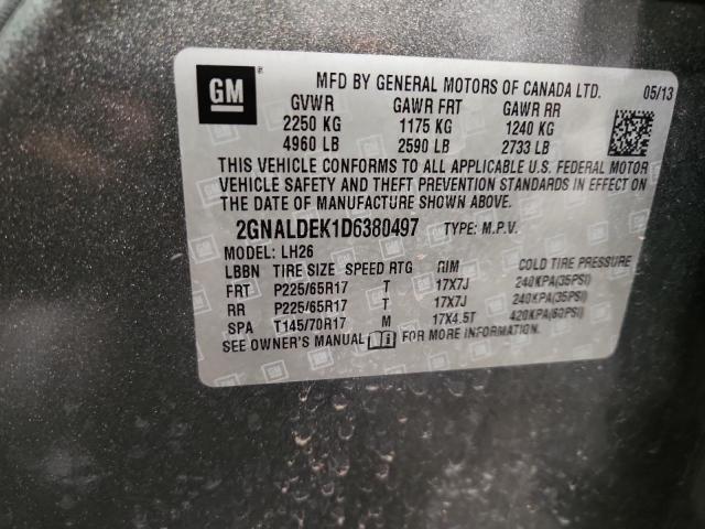 Photo 14 from auction – 2013 CHEVROLET EQUINOX LT with VIN 2GNALDEK1D6380497