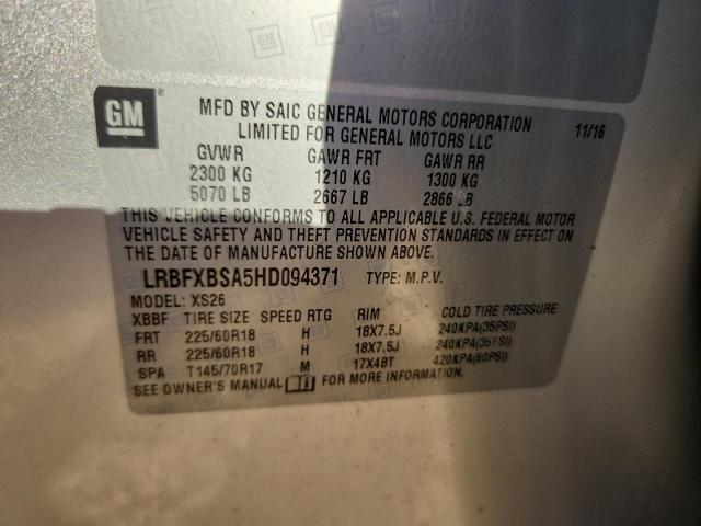 Photo 14 from auction – 2017 BUICK ENVISION E with VIN LRBFXBSA5HD094371