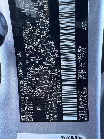 Photo 10 from auction – 2007 TOYOTA 4RUNNER SR with VIN JTEBU14RX70118803