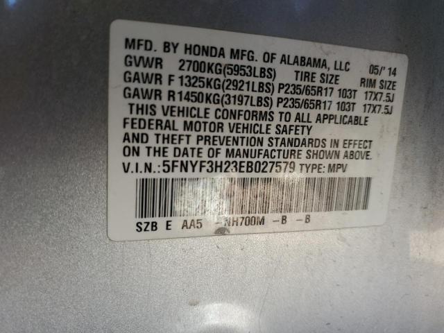Photo 14 from auction – 2014 HONDA PILOT LX with VIN 5FNYF3H23EB027579