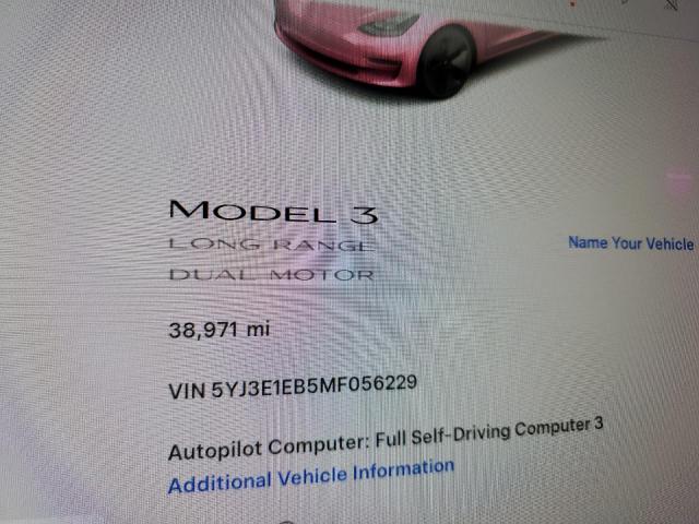 Photo 9 from auction – 2021 TESLA MODEL 3 with VIN 5YJ3E1EB5MF056229