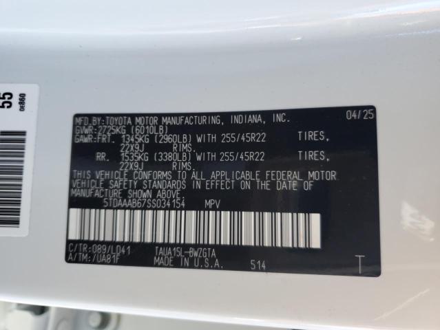 Photo 14 from auction – 2025 LEXUS TX 350 BAS with VIN 5TDAAAB67SS034154