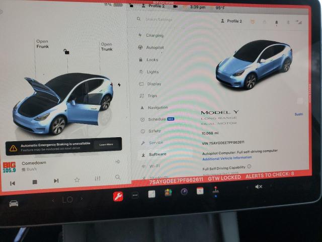 Photo 9 from auction – 2023 TESLA MODEL Y with VIN 7SAYGDEE7PF862611