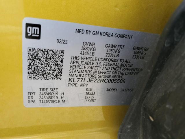 Photo 14 from auction – 2024 CHEVROLET TRAX 2RS with VIN KL77LJE22RC005506