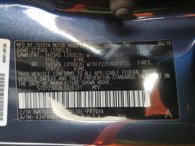 Photo 14 from auction – 2020 TOYOTA SIENNA XLE with VIN 5TDYZ3DC8LS026331