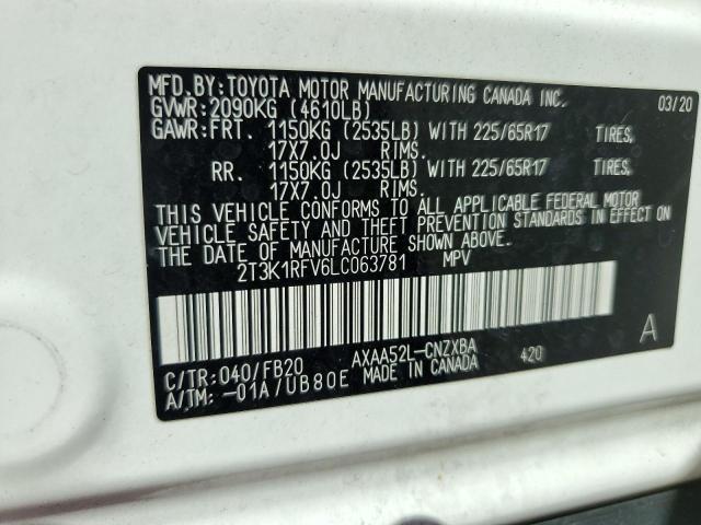 Photo 14 from auction – 2020 TOYOTA RAV4 LE with VIN 2T3K1RFV6LC063781