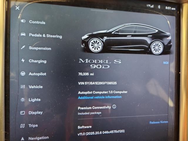 Photo 9 from auction – 2016 TESLA MODEL S with VIN 5YJSA1E29GF138525