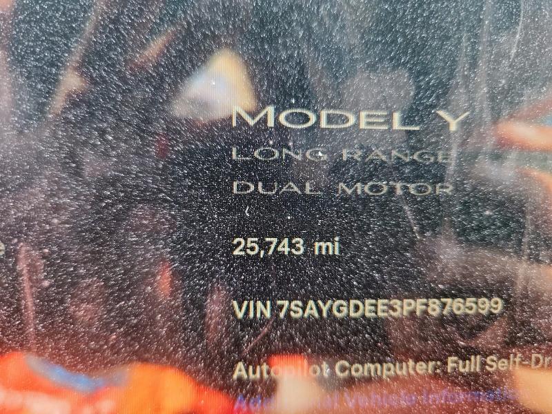 Photo 9 from auction – 2023 TESLA MODEL Y with VIN 7SAYGDEE3PF876599
